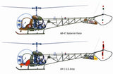 Italeri Aircraft 1/72 AH1/AB47 Light Helicopter Kit