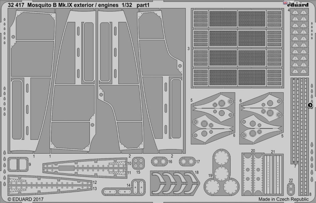 Eduard Details 1/32 Aircraft- Mosquito B Mk IX Exterior & Engines for HKM