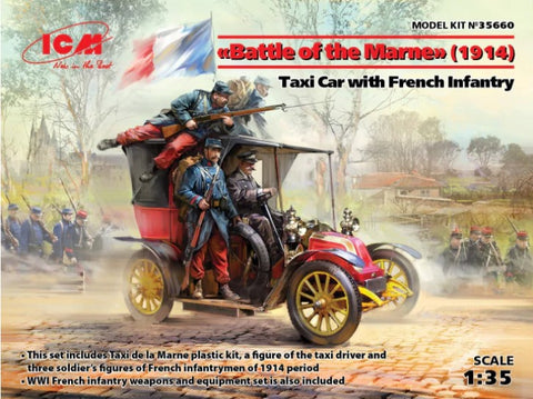 ICM Military 1/35 Taxi Car w/French Infantry Battle of the Marne 1914 Kit