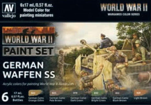 Vallejo Acrylic 17ml Bottle WII German Waffen SS Wargames Paint Set (6 Colors)