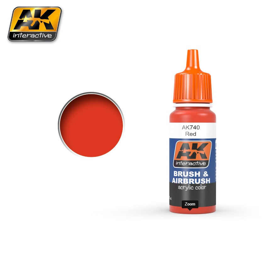 AK Interactive Red Acrylic Paint 17ml Bottle