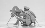 ICM Military 1/35 WWI Russian MG Team (2) w/Maxim 1910 MG, Weapons & Equipment Kit