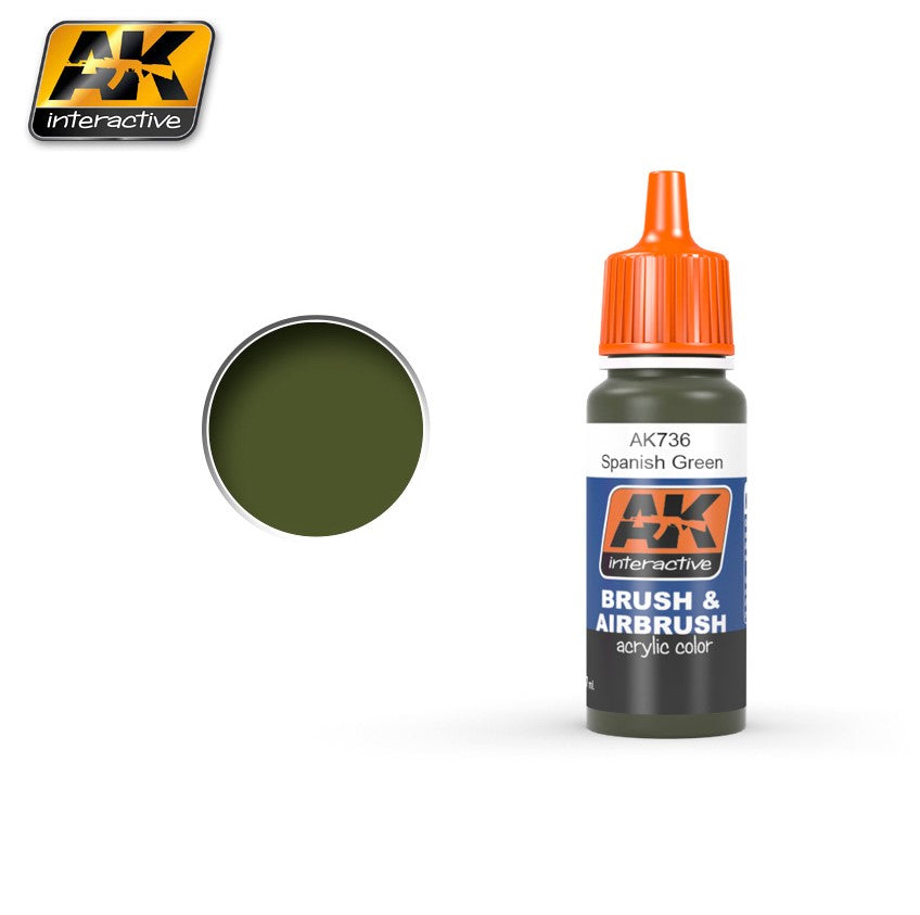 AK Interactive Spanish Green Acrylic Paint 17ml Bottle