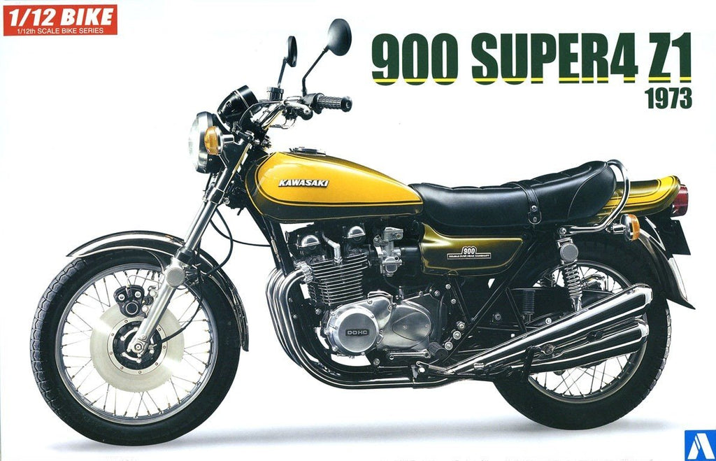 Aoshima Car Models 1/12 Kawasaki 900 Super4 Z1 1973 Model Motorcycle w/Custom Parts Kit