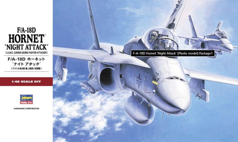 Hasegawa Aircraft 1/48 F/A18D Hornet Night Attacker Aircraft (Re-Issue) Kit