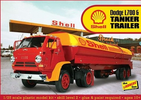 Lindberg Model Cars 1/25 Dodge L700 Tractor w/Shell Tanker Kit