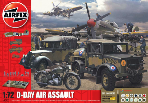 Airfix Aircraft 1/72 D-Day Air Assault Gift Set w/Paint & Glue (Re-Issue) Kit