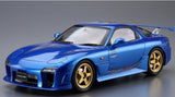 Aoshima Car Models 1/24 1999 Mazda FD3S RX-7 GT-C 2-Door Car w/Custom Gold Wheels Kit