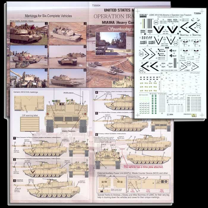 Echelon Decals 1/35 USMC M1A1HA Heavy Common Abrams