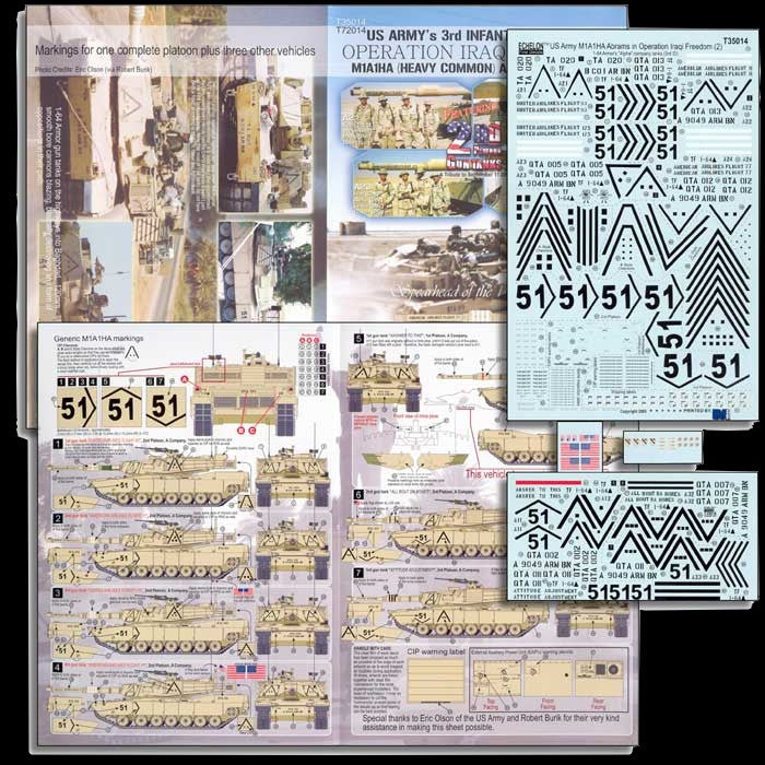 Echelon Decals 1/35 US 3rd Inf Div M1A1HA Abrams Pt2