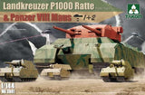 Takom Military 1/144 WWII Landkreuzer P1000 Ratte (Prototype) Tank & Two Panzer VIII Maus Heavy Battle Tank (3 Kits)