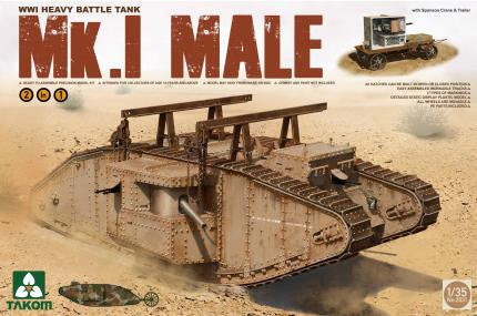 Takom Military 1/35 British WWI MK.I Male Tank Kit
