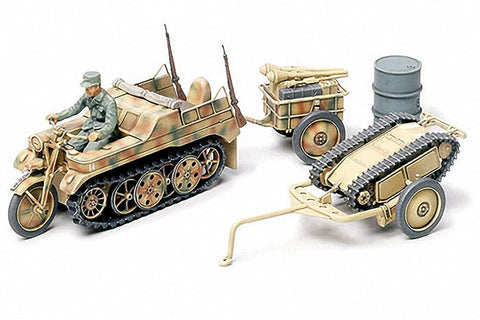 Tamiya Military 1/48 SdKfz 2 Kettenkrad w/Cart & Goliath Demo Vehicle Kit