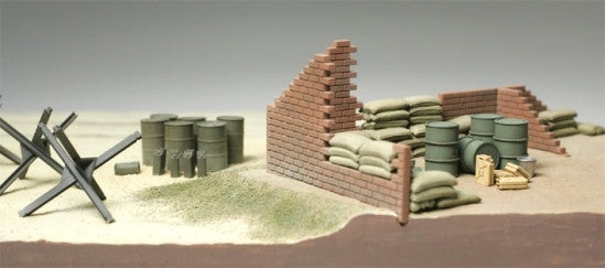 Tamiya Military 1/48 Brick Wall, Sand Bag & Barricade Set Kit