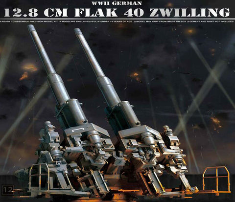 Takom 1/35 WWII German 12.8cm Flak 40 Zwilling Gun Kit