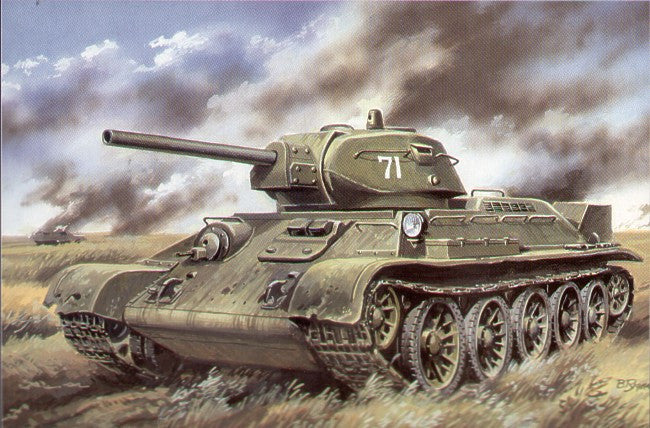 Unimodel Military 1/72 T34/76 WWII Soviet Medium Tank w/F34 & 7.62mm Guns Mod. 1941 Kit