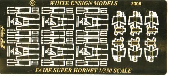 White Ensign Details 1/350 FA18E Hornet Detail Set w/Interior for 6 TSM Aircrafts