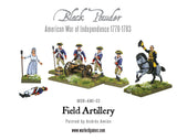 Warlord Games 28mm Black Powder: Field Artillery 1776-1783 (2 Mtd Figs, 2 Casualty Figs, 2 Cannons) (Plastic) Kit