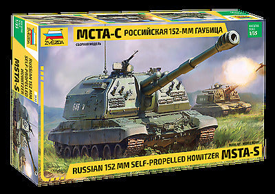 Zvezda Military 1/35 Russian MSTA-S 152mm Self-Propelled Howitzer Gun Tank Kit