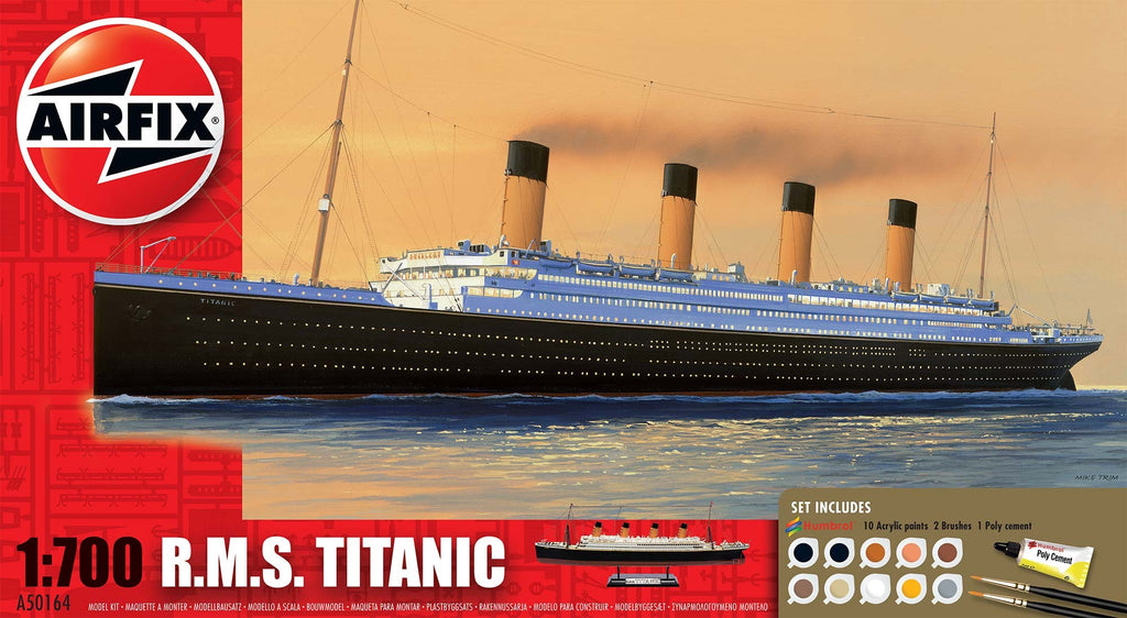 Airfix Ship Models 1/700 RMS Titanic Ocean Liner Gift Set Kit w/Paint & Glue