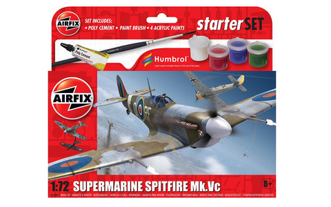 Airfix Aircraft 1/72 Supermarine Spitfire Mk Vc Small Starter Set w/paint & glue