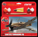 Airfix Aircraft 1/72 Tomahawk IIB Fighter Small Starter Set w/paint & glue Kit