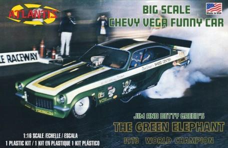 Atlantis Cars 1/16 Green Elephant Chevy Vega Funny Car (formerly Revell) Kit