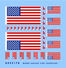 Archer Fine Transfers 1/35 American 50 Star Flag for Vehicles & Uniforms