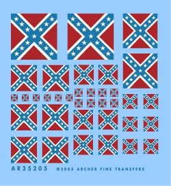 Archer Fine Transfers 1/35 Confederate Battle Flags Assorted Sizes