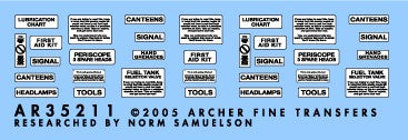 Archer Fine Transfers 1/35 US Interior Placards (White)