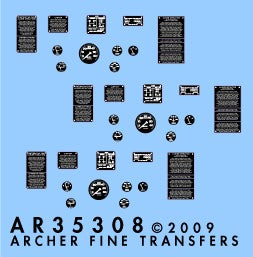 Archer Fine Transfers 1/35 Ford GPA Jeep Instruments & Pladcards for TAM