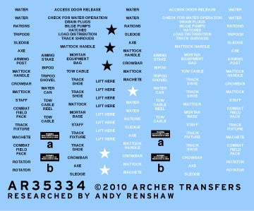 Archer Fine Transfers 1/35 M113 Based Vehicle Exterior Stencils