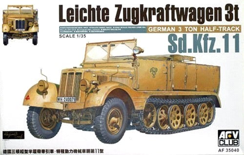 AFV Club Military 1/35 German SdKfz 11 3-Ton Halftrack (Re-Issue) Kit