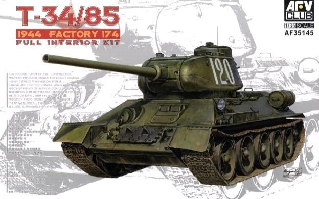 AFV Club Military 1/35 T34/85 Mod 1944 No.174 Full Interior Tank (Re-Issue) Kit