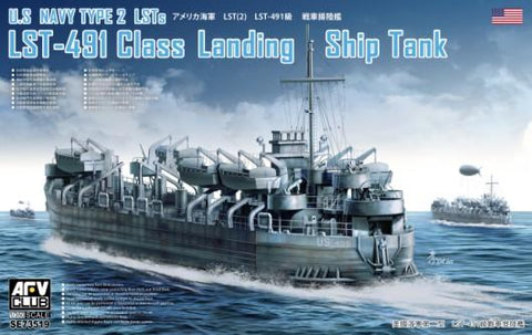AFV Club Ships 1/350 USN LST491 Class Type 2 Landing Ship Tank (New Tool) Kit