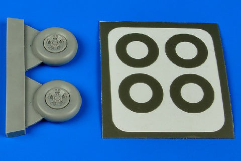 Aires Hobby Details 1/48 Spitfire Mk V Wheels (5-Spoke) & Paint Masks