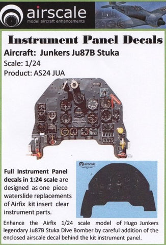 Airscale Details 1/24 Junkers Ju87 Stuka Instrument Panel (Decal)