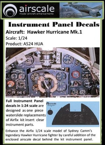 Airscale Details 1/24 Hawker Hurricane Mk I Instrument Panel (Decal)