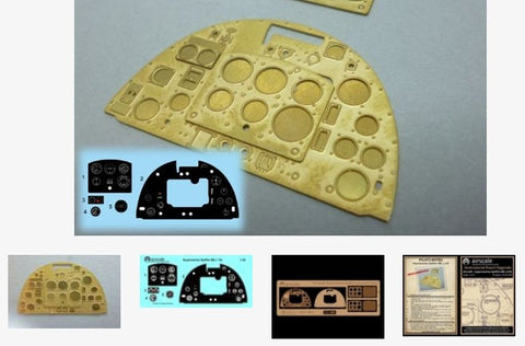 Airscale Details 1/24 Supermarine Spitfire Mk 1a Instrument Panel (Photo-Etch & Decal) for ARX