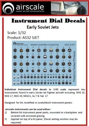 Airscale Details 1/32 Early Soviet Jets Instrument Dials (Decal)