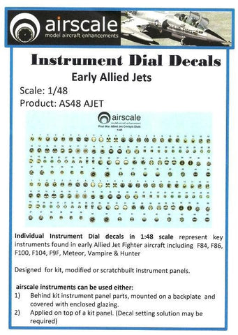 Airscale Details 1/48 Early Allied Jets Instrument Dials (Decal)
