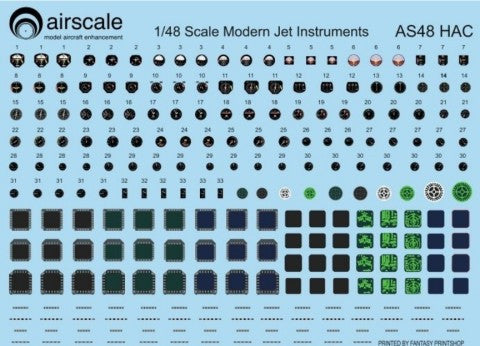 Airscale Details 1/48 Modern Jet Instrument Dials (Decal)