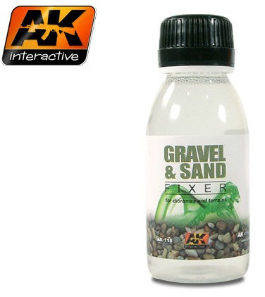 AK Interactive Gravel & Sand Fixer Enamel 100ml Bottle
