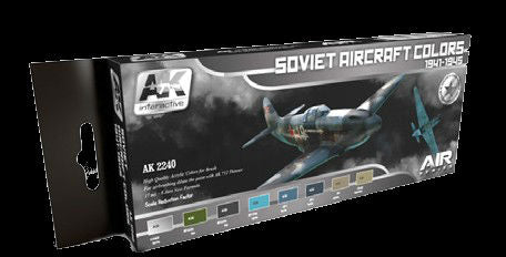 AK Interactive Air Series: Soviet Aircraft Colors 1941-1945 Acrylic Paint Set (8 Colors) 17ml Bottles