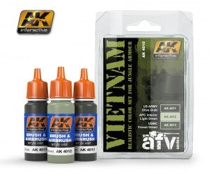 AK Interactive Vietnam Colors Acrylic Paint Set (3 Colors) 17ml Bottles