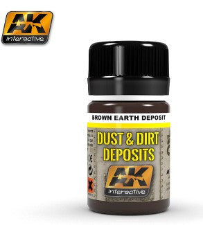 AK Interactive Dust & Deposit Brown Earth Enamel Paint