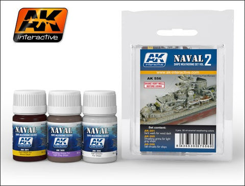 AK Interactive Naval Ships Weathering Vol.2 Enamel Paint Set (301, 305, 306)