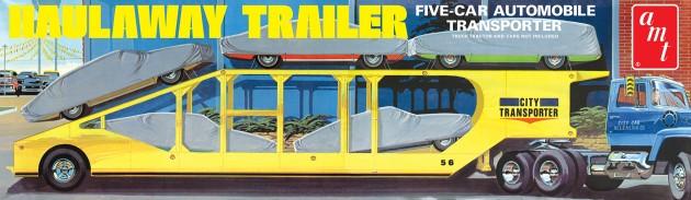 AMT Model Cars 1/25 Five-Car Automobile Haulaway Trailer Kit