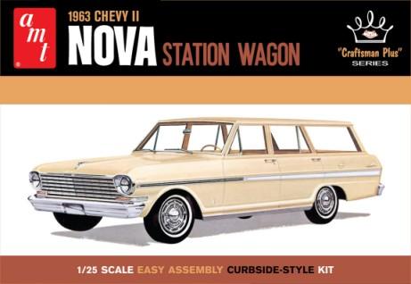 AMT Model Cars 1/25 1963 Chevy II Nova Station Wagon Craftsman Series Kit