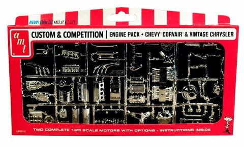 AMT Model Cars 1/25 AMT Model Cars 1/25 Chevy, Corvair & Vintage Chrysler Chrome-Plated Engine Pack Kit